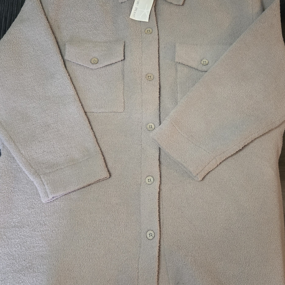 Barefoot Dreams Teddy Jacket in Light Tan